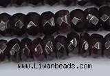 CGA678 15.5 inches 4*7mm faceted rondelle red garnet beads