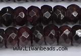 CGA680 15.5 inches 6*11mm faceted rondelle red garnet beads