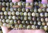 CGA706 15.5 inches 8mm faceted round green garnet beads