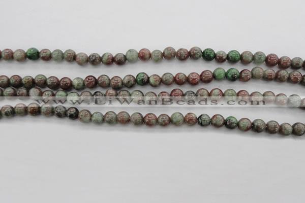 CGA87 15.5 inches 6mm round red green garnet gemstone beads