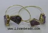 CGB1028 15*20mm - 20*25mm freeform druzy amethyst bangles