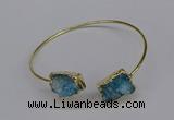 CGB1034 8*18mm - 10*20mm freeform druzy agate bangles