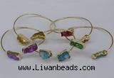 CGB1038 8*18mm - 10*20mm freeform druzy agate bangles