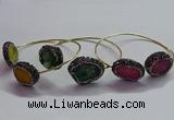 CGB1507 18*25mm - 20*28mm freeform druzy agate bangles wholesale