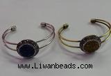 CGB1517 25mm coin plated druzy agate bangles wholesale