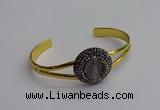 CGB2028 25mm coin plated druzy agate bangles wholesale