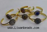 CGB2035 25mm coin plated druzy agate bangles wholesale