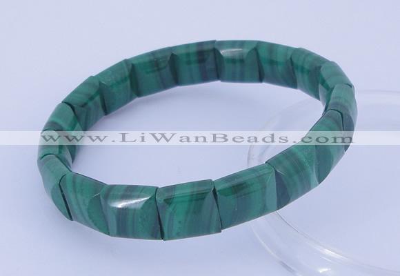 CGB226 7 inches 10*10mm square natural malachite gemstone bracelets