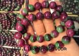 CGB2524 7.5 inches 14mm round ruby zoisite beaded bracelets