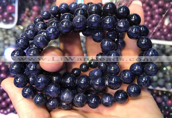 CGB2536 7.5 inches 11mm round sapphire gemstone beaded bracelets