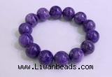 CGB2556 7.5 inches 16mm round charoite gemstone beaded bracelets