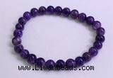 CGB2560 7.5 inches 7mm round charoite gemstone beaded bracelets