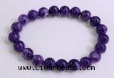 CGB2571 7.5 inches 9mm round charoite gemstone beaded bracelets