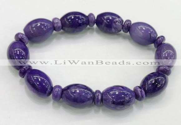 CGB2578 7.5 inches 13*17mm rice charoite gemstone bracelet