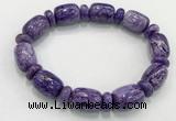 CGB2579 7.5 inches 13*17mm drum charoite gemstone bracelet