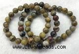 CGB2600 7.5 inches 9mm round natural pietersit beaded bracelets