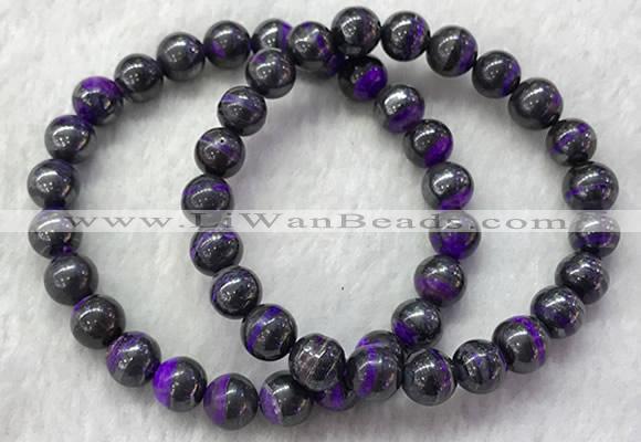 CGB2610 7.5 inches 8mm round natural sugilite beaded bracelets