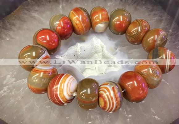 CGB3012 7.5 inches 13*20mm - 15*20mm rondelle agate bracelet