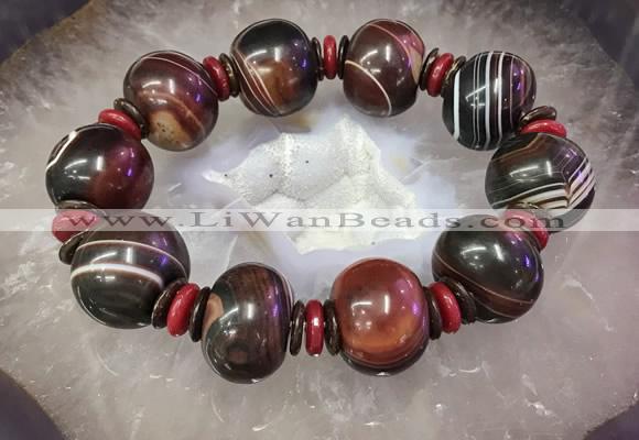 CGB3014 7.5 inches 13*20mm - 16*22mm rondelle agate bracelet