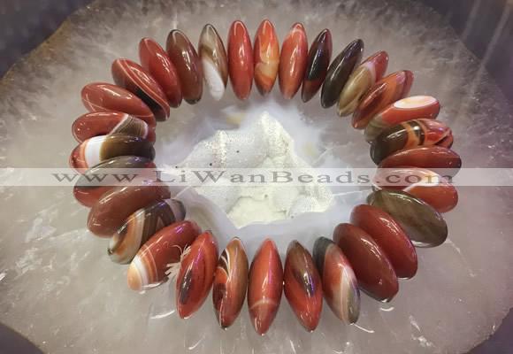 CGB3019 7.5 inches 8*22mm rondelle agate bracelet wholesale