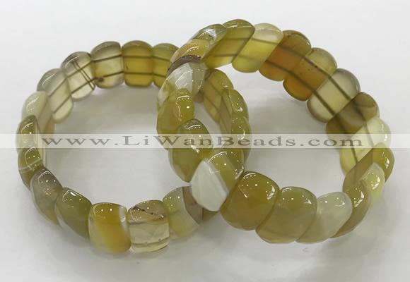 CGB3120 7.5 inches 10*20mm faceted oval agate bracelets