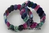 CGB3133 7.5 inches 10*20mm faceted oval agate bracelets