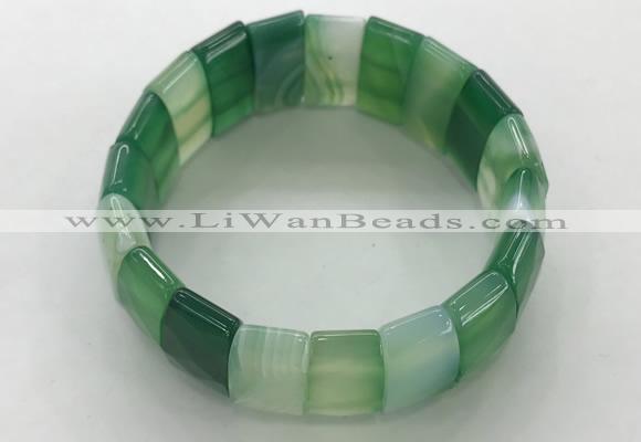 CGB3159 7.5 inches 11*23mm faceted rectangle agate bracelets