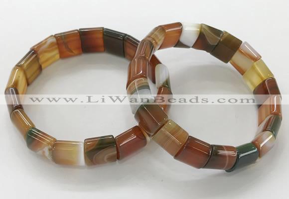 CGB3176 7.5 inches 12*15mm rectangle agate bracelets wholesale