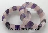 CGB3225 7.5 inches 12*20mm oval mixed quartz bracelets