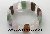 CGB3244 7.5 inches 12*25mm oval mixed quartz bracelets