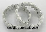 CGB3275 7.5 inches 10*15mm faceted oval white howlite bracelets