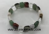 CGB3280 7.5 inches 10*15mm faceted oval mixed gemstone bracelets