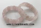 CGB3291 7.5 inches 10*20mm faceted oval rose quartz bracelets