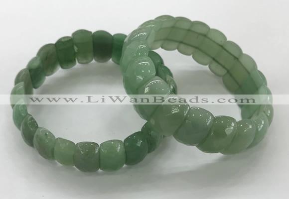 CGB3297 7.5 inches 10*20mm faceted oval green aventurine bracelets