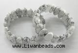 CGB3325 7.5 inches 10*20mm faceted oval white howlite bracelets