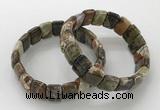 CGB3334 7.5 inches 10*15mm rectangle rainforest agate bracelets