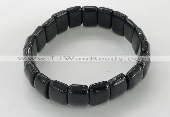 CGB3335 7.5 inches 10*15mm rectangle black agate bracelets