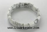 CGB3336 7.5 inches 10*15mm rectangle white howlite bracelets