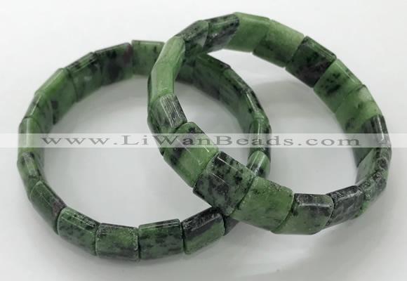 CGB3339 7.5 inches 10*15mm rectangle ruby zoisite bracelets