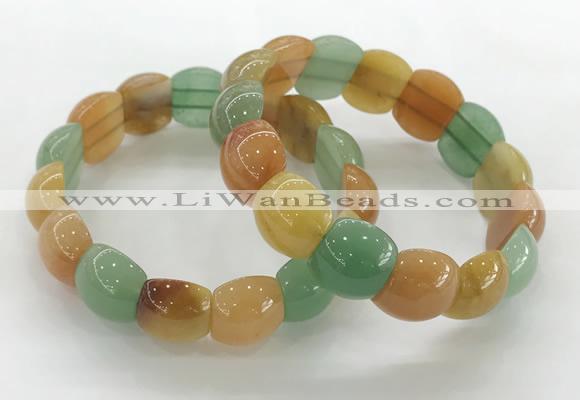 CGB3371 7.5 inches 10*15mm oval mixed aventurine bracelets