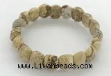 CGB3382 7.5 inches 10*15mm oval picture jasper bracelets