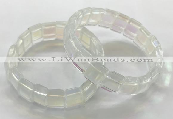 CGB3394 7.5 inches 10*15mm rectangle synthetic moonstone bracelets