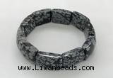 CGB3416 7.5 inches 15*21mm snowflake obsidian bracelets