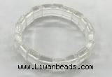 CGB3420 7.5 inches 12*15mm faceted rectangle white crystal bracelets