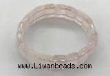 CGB3421 7.5 inches 12*15mm faceted rectangle rose quartz bracelets