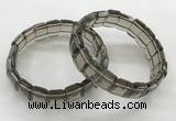 CGB3422 7.5 inches 12*15mm faceted rectangle smoky quartz bracelets