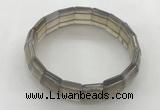 CGB3425 7.5 inches 12*15mm faceted rectangle grey agate bracelets