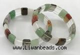 CGB3427 7.5 inches 12*15mm faceted rectangle mixed gemstone bracelets