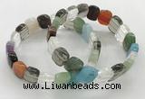 CGB3446 7.5 inches 10*15mm faceted marquise mixed gemstone bracelets