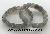 CGB3465 7.5 inches 10*14mm faceted oval grey agate bracelets